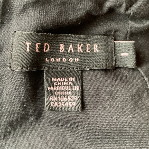 Ted Baker Black Ruffle Front Sheath Dress - Picture 8 of 10